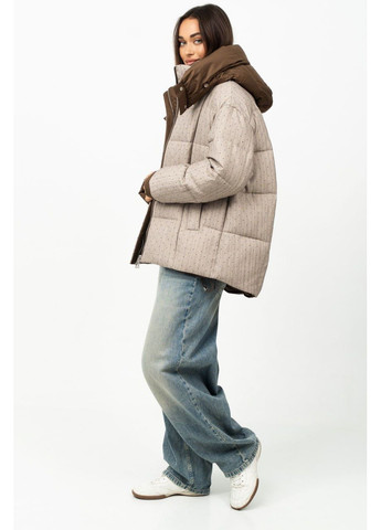 Бежева зимня куртка-пуффер спорт-шик Fodarlloy