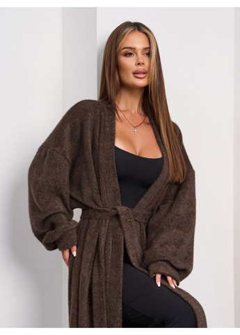 Темно-коричневый демисезонный кардиган ISSA PLUS