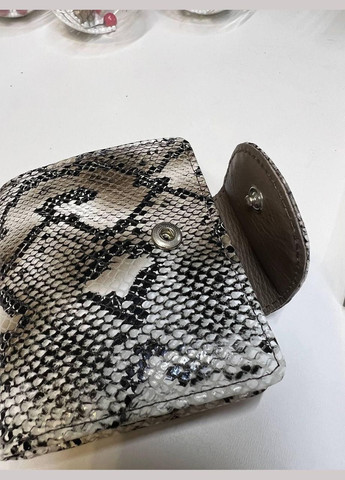 Женский кошелек натуральная кожа Турция на кнопке беж змеиный принт Karya (341322761)