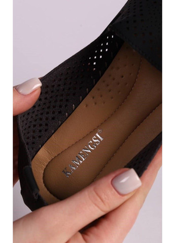 Жіночі сліпони жіночі чорні Kamengsi | чорні пресована шкіра (323161467)