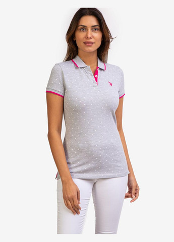 Женская футболка поло HEATHER LIGHT GRAY XS серая U.S. Polo Assn. (294778426)