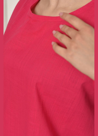 Малинова блузка жіноча без рукавів малинового кольору з баскою Let's Shop