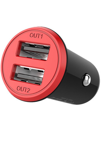 Автомобильное зарядное устройство 2USB AUTO ID 3.4A 17W Red Black Colorway (301471504)