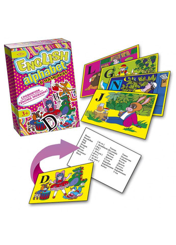 Дитячий розвиваючий комплект ENGLISH ALPHABET MKA0001 в картинках Майстер (316269055)