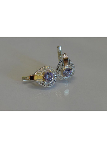 Серебряные серьги с напайками из золота Silver Style (367112138)