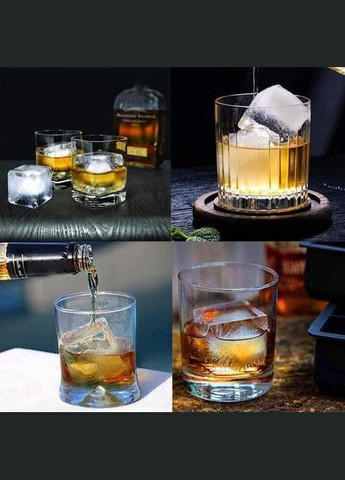 Форма для льда силиконовая Кубики 4 ячейки 11х11х5 см Черный (С051348) Ice (333707588)