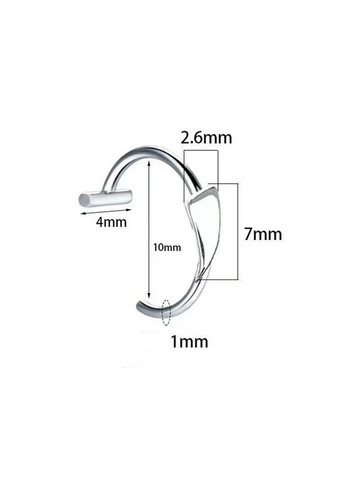 Септум пірсинг обманка в губу гострі зуби вампірів зі сталі чорний або срібний No Brand (339869617)