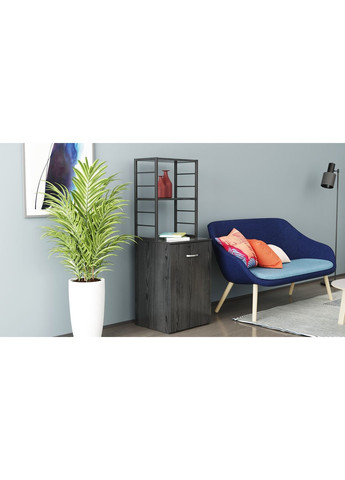 Стіл-тумба трансформер Смарт 4/1 з етажеркою 1430x1450x500 Чорний метал ДСП 16 мм (FRD-105125) Ferrum-decor (361944428)