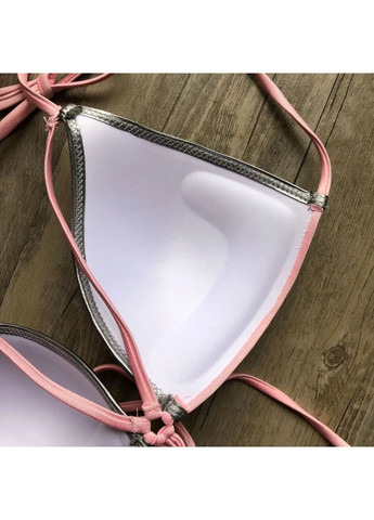 Рожевий літній роздільний купальник з швидковисихаючого еластану на твердому пушапі. роздільний купальник на завязках China