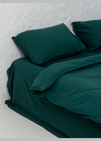 Комплект белья из вареного хлопка Smaragd евро, Простыня с резинкой 200х200 Leglo (300370860)