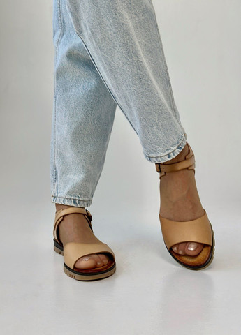 Светло-бежевые босоножки женские кожаные Aspena