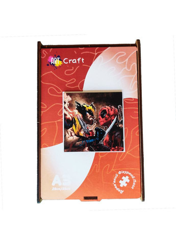 Фигурный пазл из дерева "Дедпул и Росомаха" PZ002-A3W-AC 180-250 деталей, А3 с мешочком и лентой Art Craft (360549466)