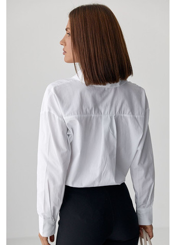 Класична однотонна сорочка з напівкруглим низом - блакитний колір Lurex (361056776)