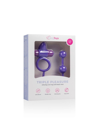 Ерекційне кільце Triple Pleasure з анальним ланцюжком, фіолетове EasyToys (290850930)
