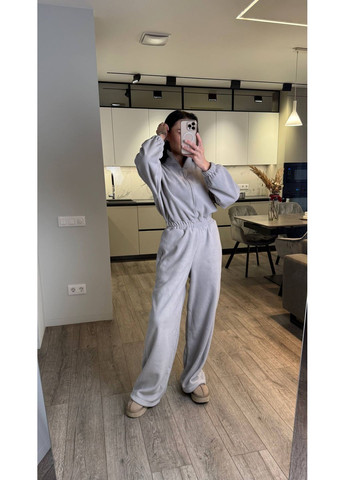 Тёплый флисовый комбинезон Oversize No Brand С1525-1283/1 комбинезон-брюки серый флис