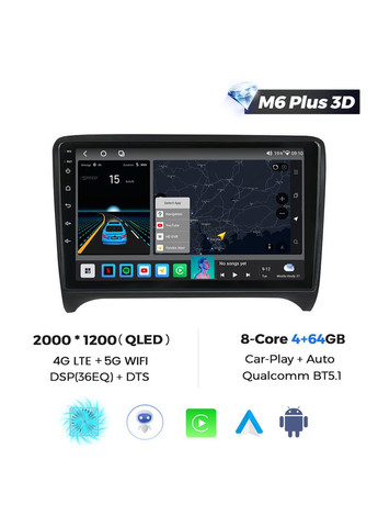 Штатная магнитола M6 Plus Audi (2006-2014) CarPlay QleD Mekede TT (352263645)