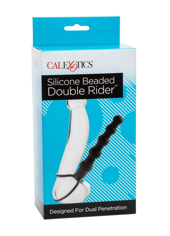 Насадка на член-елочка с петлей на мошонку для двойного проникновения Silicone Beaded Double Rider California Exotic (289784519)