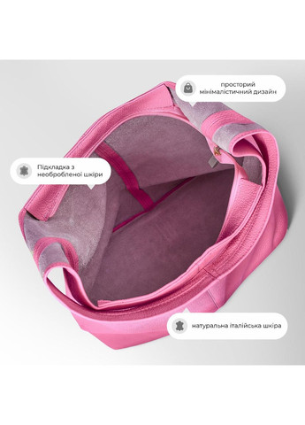 Хобо Рожевий - Італійська жіноча м’яка сумка-хобо із натуральної шкіри без підкладки на блискавці (011943-pin-D101) TAKEASY (358223245)