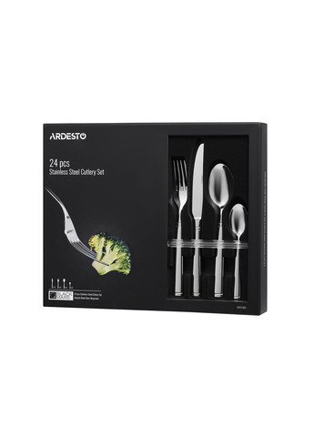 Набір столових приладів 24 предмета Black Mars Bordeaux AR0724BS Ardesto (334880987)