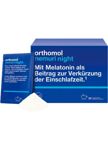 Вітаміни для покращення сну Nemuri night у формі розчинного напою (30 пакетиків на 30 днів) Orthomol (280265852)