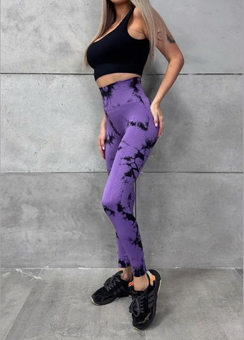 Жіночі безшовні тай-дай лосини мармурові з пушап ефектом на високій талії утягуючі No Brand (327243153)