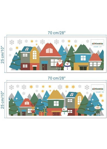 Новорічні настінні наклейки 2 шт для декору кімнати, вітальні, магазину No Brand (303357881)