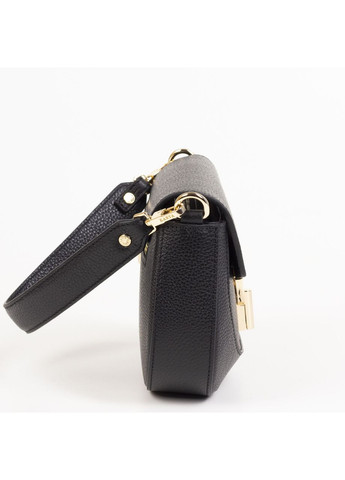 Маленька жіноча шкіряна сумка крос боді 2553-45 чорна Karya (367735246)