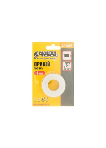 Припой для пайки ПОС 61% x 1 мм x 100г катушка Mastertool (386743879)