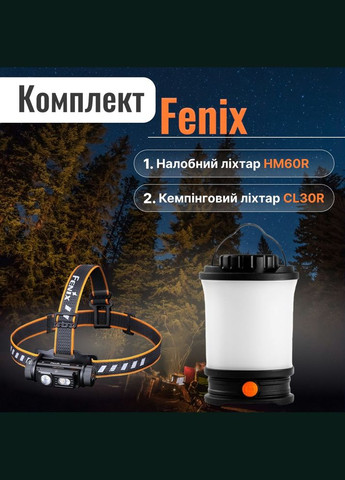 Набір Налобний ліхтар HM60R+Кемпінговий ліхтар CL30R Fenix (316324501)