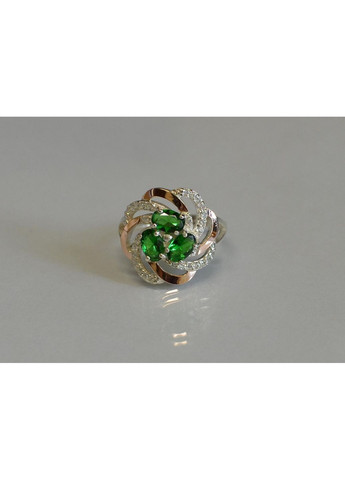 Каблучка із срібла з золотими напайками (пластинами) Silver Style (367268338)