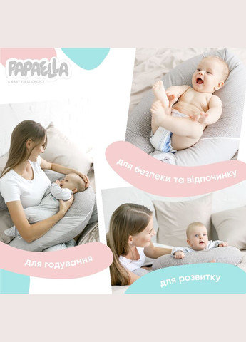 Подушка для вагітних та годування ТМ PAPAELLA 30х190 см з карабіном горошок м'ята IDEIA (275870206)