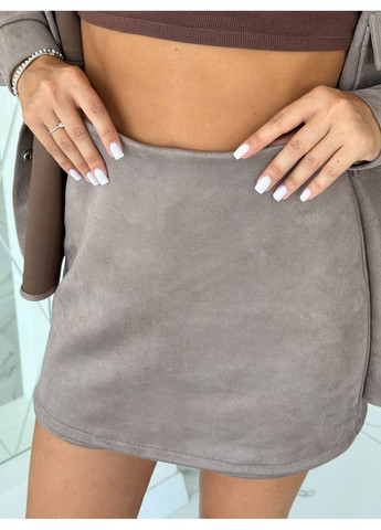 Костюм супер новинка осени,качественный замш,юбка-шорты и рубашка Україна (366038901)