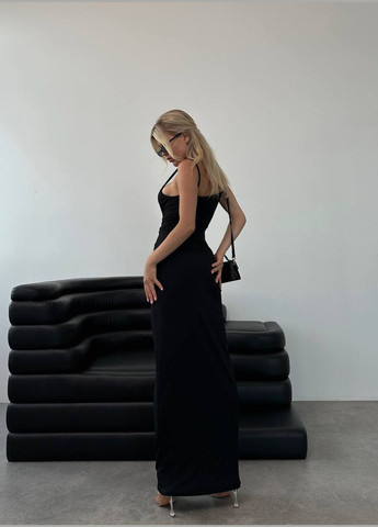 Чорна кежуал сукня INLABEL однотонна