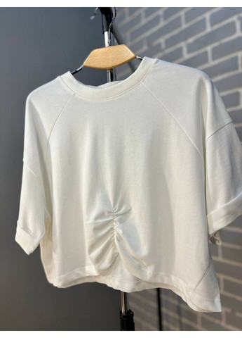 Женская футболка 0911 короткая широкая с резинкой - сборкой впереди Clew - (304062722)