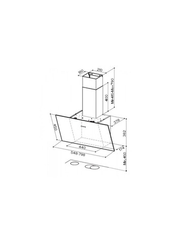 Витяжка кухонна (m404892) Faber Tweet Ev8 Led Bk A55 (369021321)