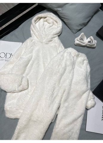 Молочна махровий домашній костюм худі + штани світшот + брюки No Brand С824/825-1489