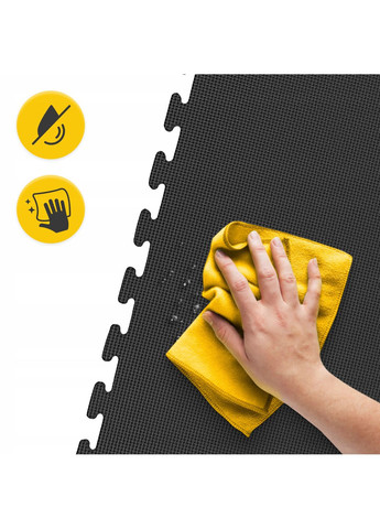 Мат пазл (татамі) 100x100x2 cм 1 шт. P-5907739310637 Чорний/Червоний 4FIZJO (352475224)