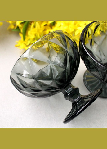 Черные креманки в крупный ромб "Кварц" 4 шт 300 мл (6436) Hell (303211334)