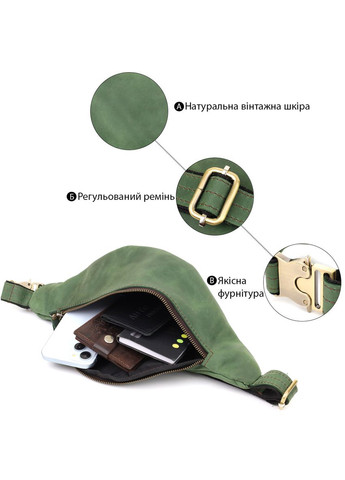 Стильна чоловіча бананка відмінної якості з натуральної шкіри вінтажної шкіри 23142 Shvigel (332201412)