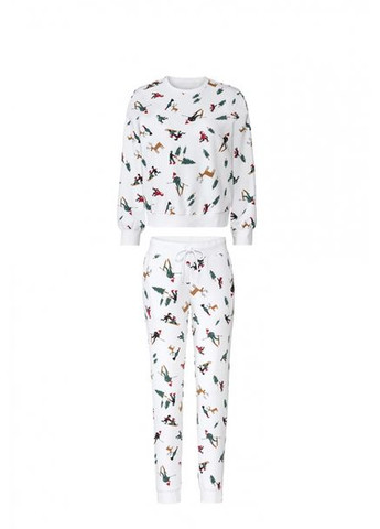 брюки женские рождественские белые на флисе,размеры S,M,L Esmara (360977547)