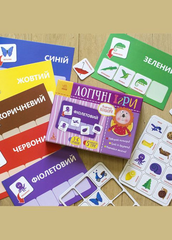 Логічні ігри. Вивчай кольори. 24 картки укр. 918001 Ranok Creative (341529457)