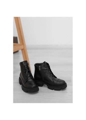 Осенние черные кожаные ботинки на байке citi весна/осень р. (od3211) Vm-Villomi
