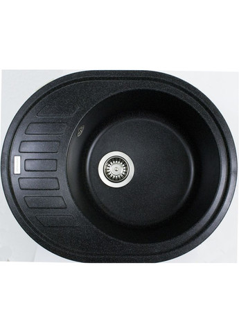 Кухонна мийка зі штучного каменю/кварцева 615х495х200 мм, овальна OVUM Чорний металік (30550615495) Adamant (368157210)