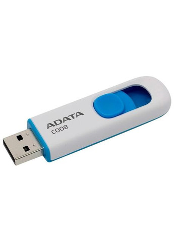 Флешнакопичувач A Data C008 32 ГБ USB 2.0 білий із блакитним ADATA (293346740)