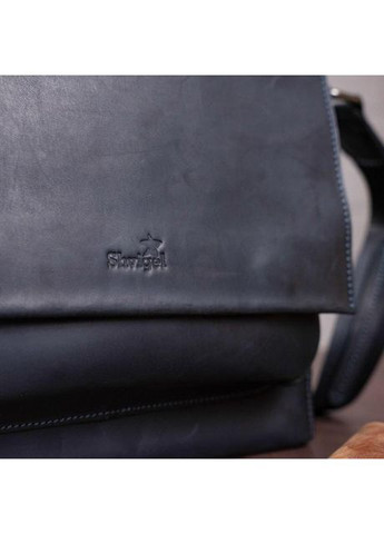 Сумка планшет через плече чоловіча для документів А4 із натуральної шкіри середня Чорний 36724 Shvigel (353689953)