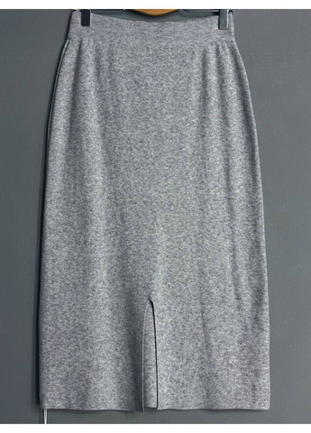 Серая юбка женская 8631 вязаная миди с разрезом Accorddream