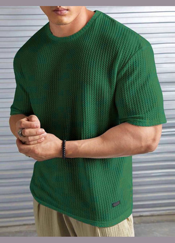 Зелена футболка чоловіча з коротким рукавом No Brand
