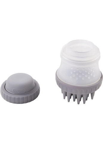 Щетка ScrubBuster с емкостью для шампуня для купания собак, светло-серая. Dexas (364488972)