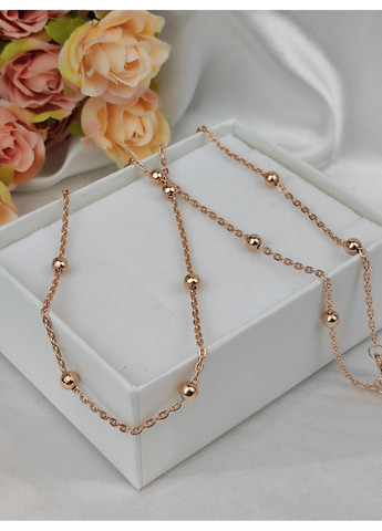 Серебряная цепочка 925 пробы в позолоте с шариками 40 см No Brand (366882894)