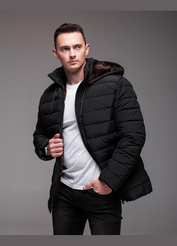 Чорна зимня куртка зимова на хутрі ❄️ до -25 великі розміри No Brand